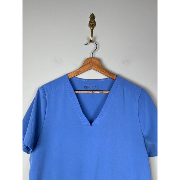 Figs Three Pocket Scrub Top Blue Women's Sz. M-L? Hospital Medical Scrub Top - Picture 3 of 7